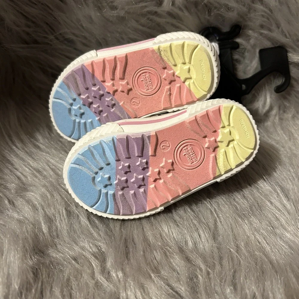 Wonder Nation Shoes Baby Girls‎ Size 6 Grey Heart High Top NEW